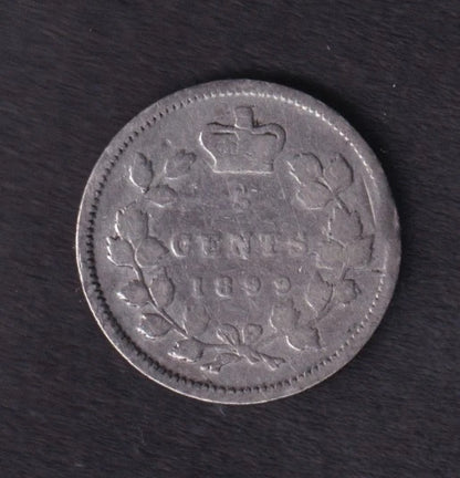 Canada 1899 5c Five Cent Silver Coin Queen Victoria .925 Silver #1 - cscoinsnbanknotes