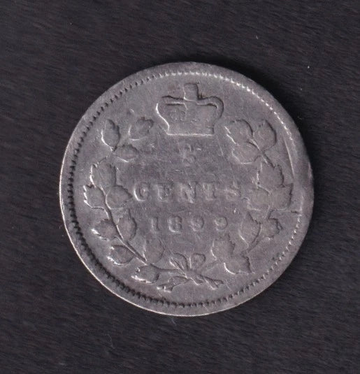 Canada 1899 5c Five Cent Silver Coin Queen Victoria .925 Silver #1 - cscoinsnbanknotes
