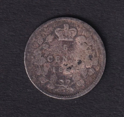 Canada 1897 5c Five Cent Silver Coin Queen Victoria .925 Silver #1 - cscoinsnbanknotes