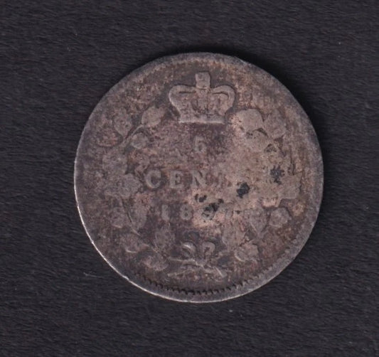 Canada 1897 5c Five Cent Silver Coin Queen Victoria .925 Silver #1 - cscoinsnbanknotes