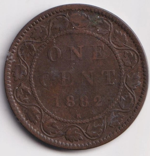 Canada 1882 H 1 Cent One Large Cent Coin Queen Victoria Obverse