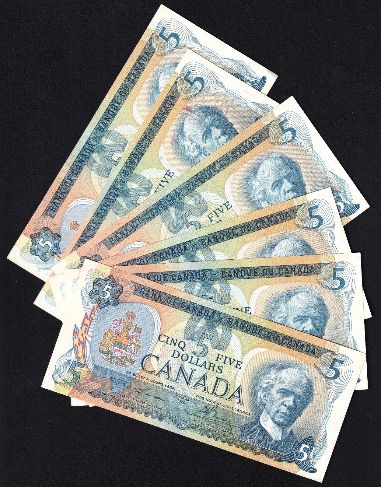 1x Canada 1979 $5 Five Dollar Banknote One From Lot Same Crisp Grade Note