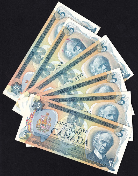 1x Canada 1979 $5 Five Dollar Banknote One From Lot Same Crisp Grade Note