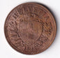 Switzerland 1893B 2 Two Rappen Bronze Coin Bern Mintmark - cscoinsnbanknotes