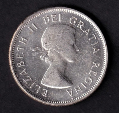 Canada 1957 25c Twenty Five Cent Silver Coin Queen Victoria II .800 Silver