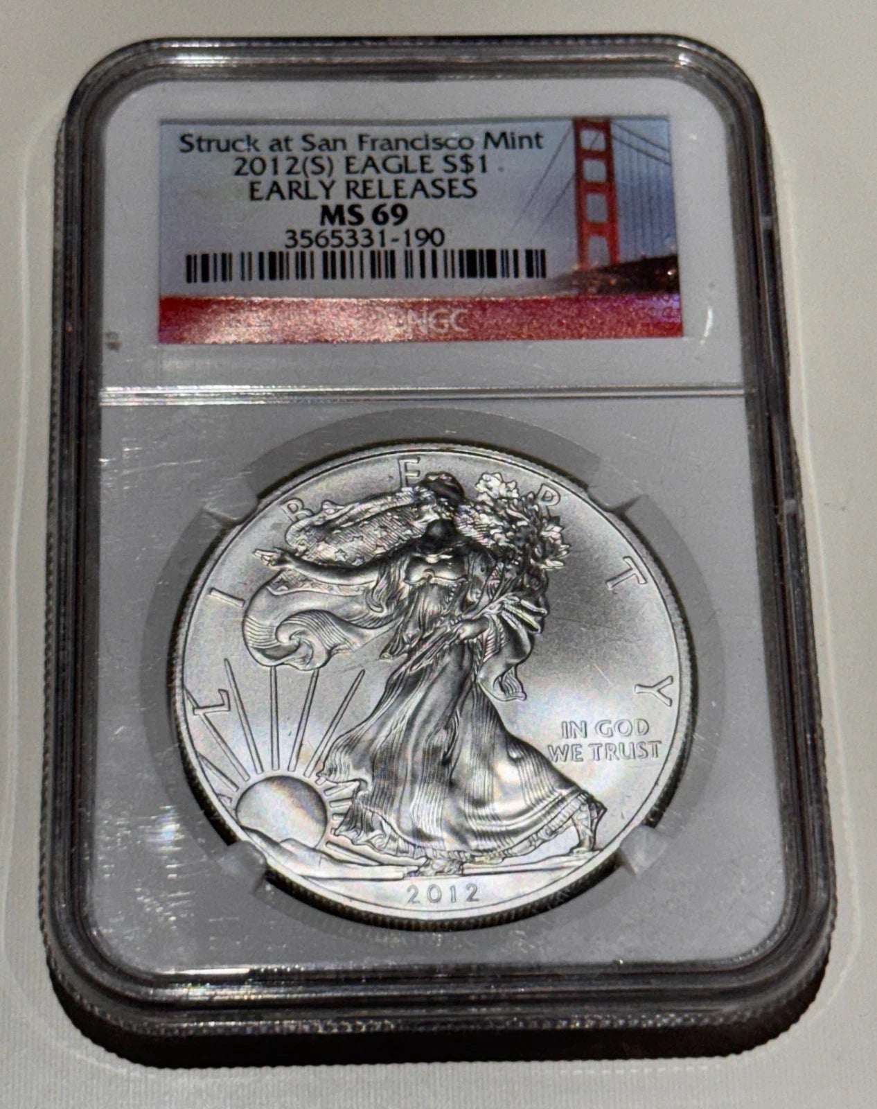 United States 2012-S American 1oz Silver Eagle NGC Graded MS-69