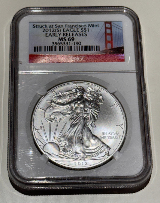 United States 2012-S American 1oz Silver Eagle NGC Graded MS-69