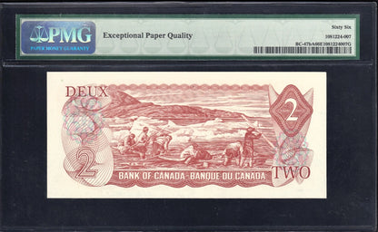 Canada 1974 $2 Two Dollar Replacement Banknote ABX PMG Graded Gem UNC 66 - cscoinsnbanknotes