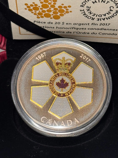2017 Canada $20 Fine Silver Coin - 50th Ann Of The Order Of Canada