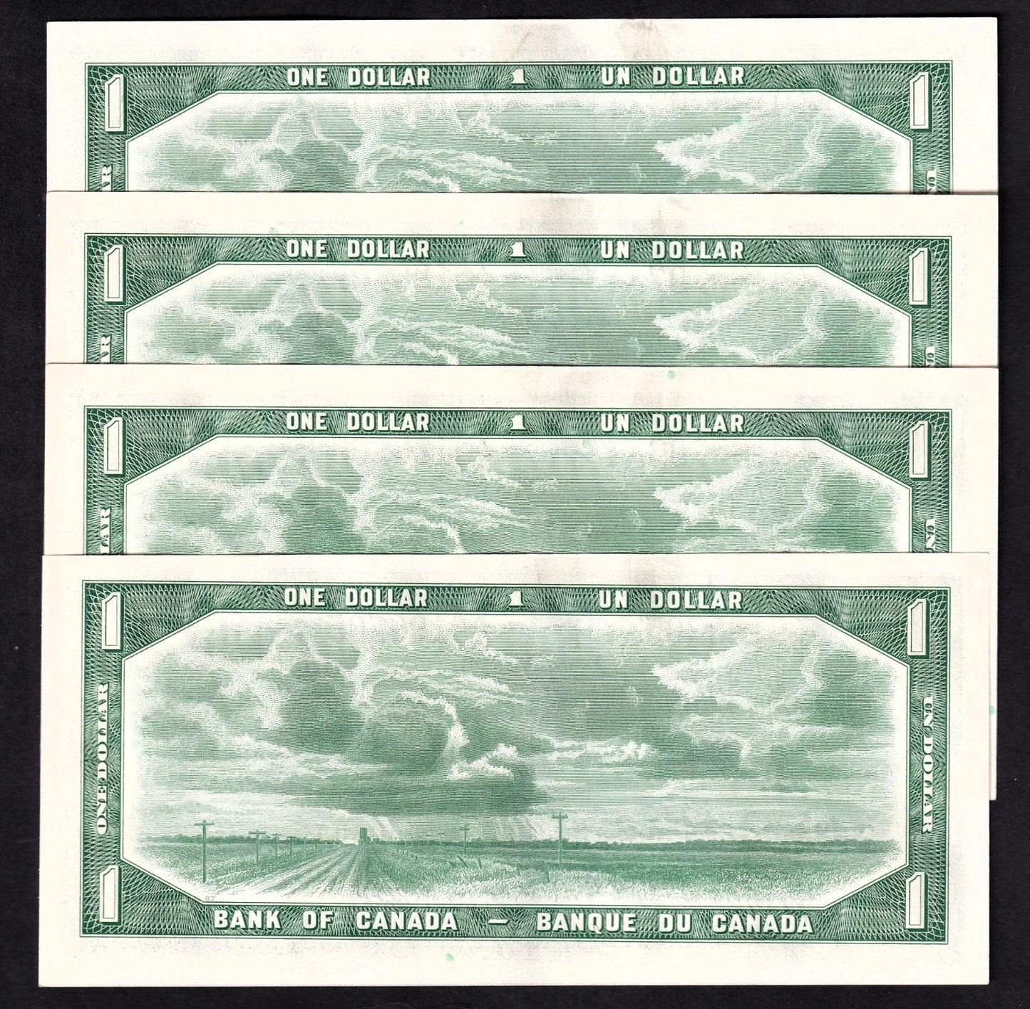 Canada 1954 $1 One Dollar Consecutive Banknotes Beattie - Rasminsky Prefix *A/A - cscoinsnbanknotes