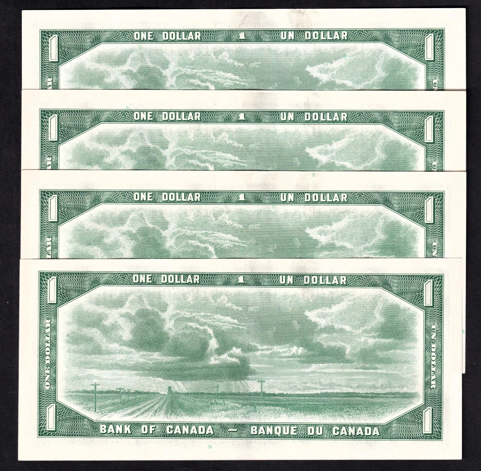 Canada 1954 $1 One Dollar Consecutive Banknotes Beattie - Rasminsky Prefix *A/A - cscoinsnbanknotes