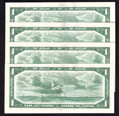 Canada 1954 $1 One Dollar Consecutive Banknotes Beattie - Rasminsky Prefix *A/A - cscoinsnbanknotes