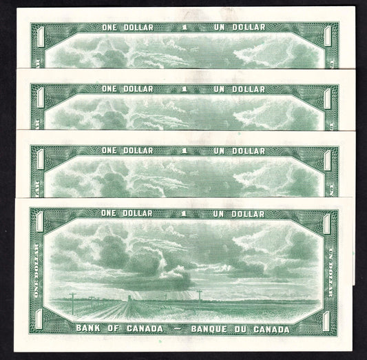 Canada 1954 $1 One Dollar Consecutive Banknotes Beattie - Rasminsky Prefix *A/A - cscoinsnbanknotes