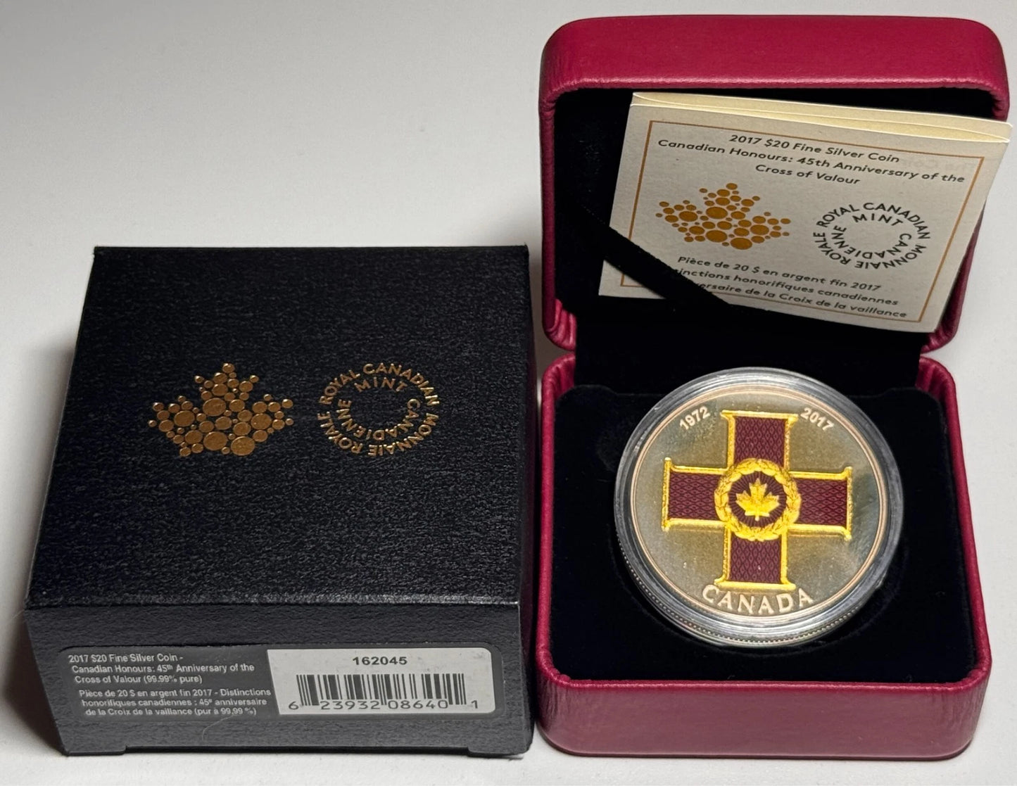 2017 Canada $20 Fine Silver Coin - 45th Anniversary of the Cross of Valour