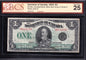 Dominion Of Canada 1923 $1 One Dollar Banknote BCS Graded VF25 Black Seal Group3 - cscoinsnbanknotes