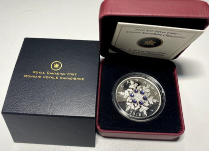 Canada 2010 $20 Crystal Tanzanite Snowflake 1oz Silver Proof