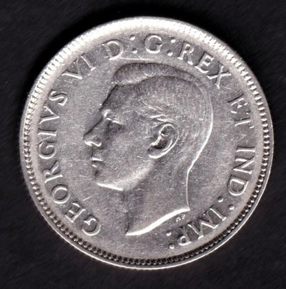 Canada 1944 25c Twenty Five Cent Silver Coin King George VI VF .800 Silver
