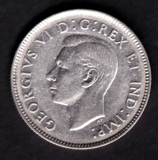 Canada 1944 25c Twenty Five Cent Silver Coin King George VI VF .800 Silver