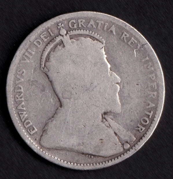 Canada 1904 25c Twenty Five Cent Silver Coin King Edward VII .925 Silver