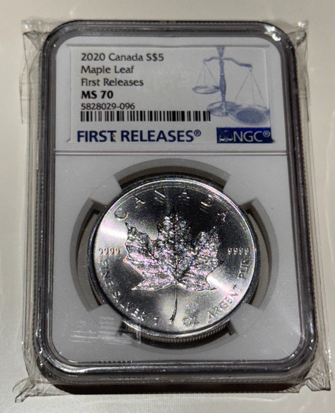 Canada 2020 $5 1oz Pure .9999 Silver First Releases Maple NGC Graded MS-70