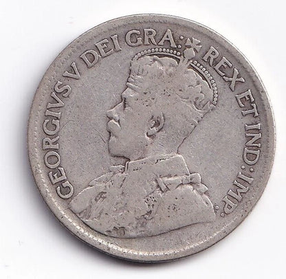 1936 Canada Silver Quarter 25 Twenty Five Cent Piece King George V Semi Key