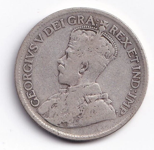 1936 Canada Silver Quarter 25 Twenty Five Cent Piece King George V Semi Key