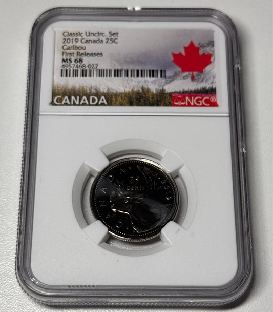 Canada 2019 25c Classic Uncirculated Set First Relases NGC MS68 Coin RARE