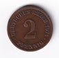 Germany 1874E 2pf Two Pfennigs Copper Coin Emperor Wilhelm I Minted Mildenhutten - cscoinsnbanknotes