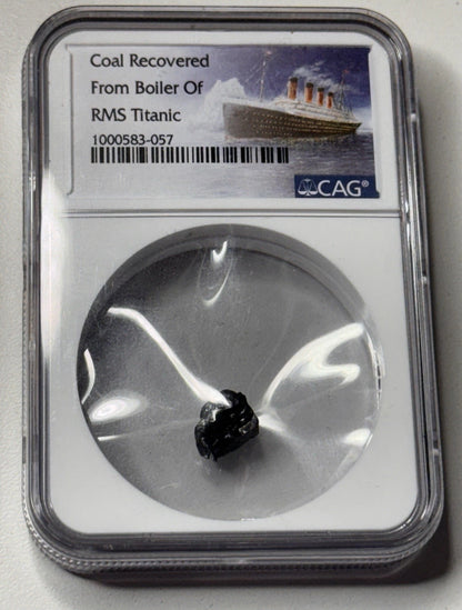 Coal Recovered from the RMS Titanic Sunken Relics NGC Certified Shipwreck Piece