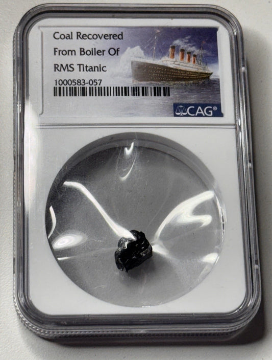 Coal Recovered from the RMS Titanic Sunken Relics NGC Certified Shipwreck Piece