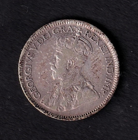 Canada 1935 10c Ten Cent Silver Coin King George V Fine .800 Silver