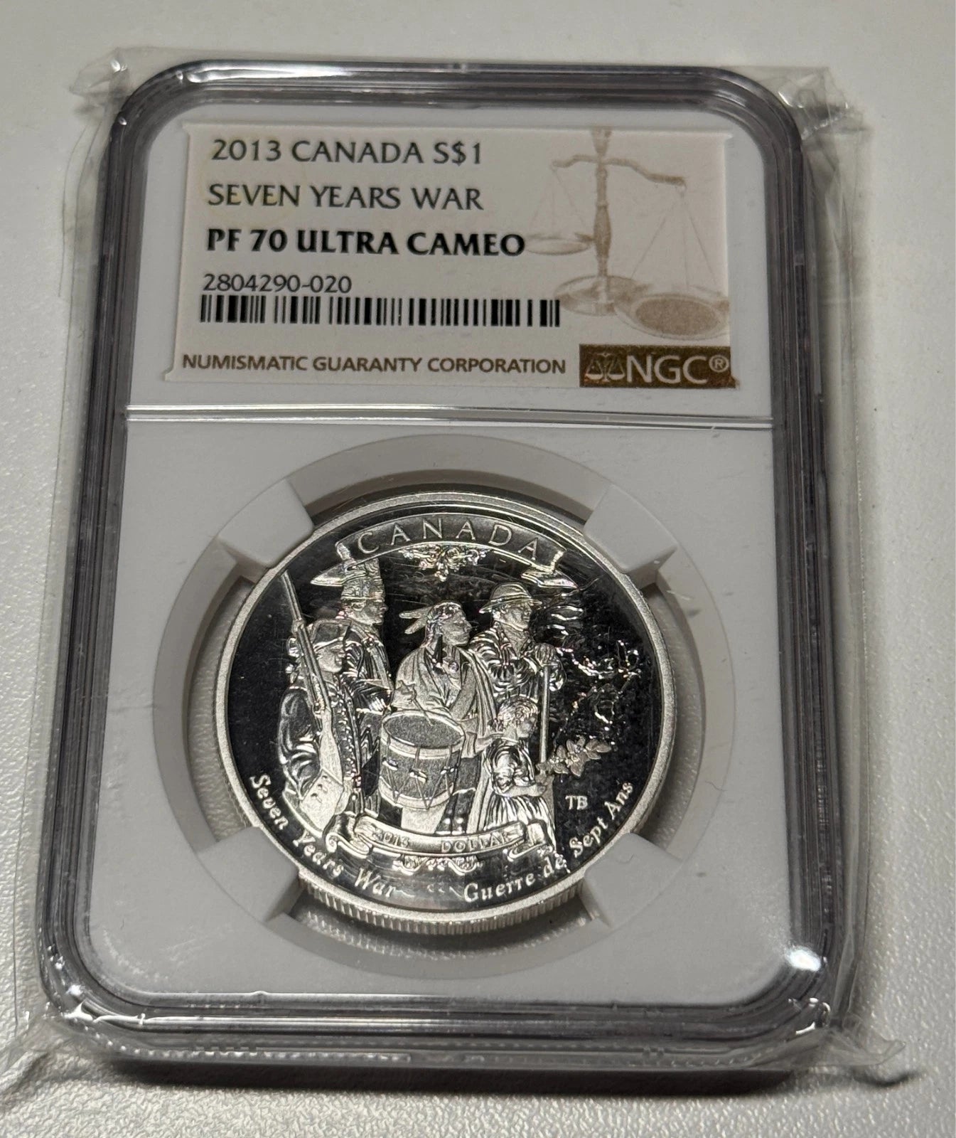 Canada 2013 Silver $1 Seven Years War NGC Certfied PF 70 Ultra Cameo