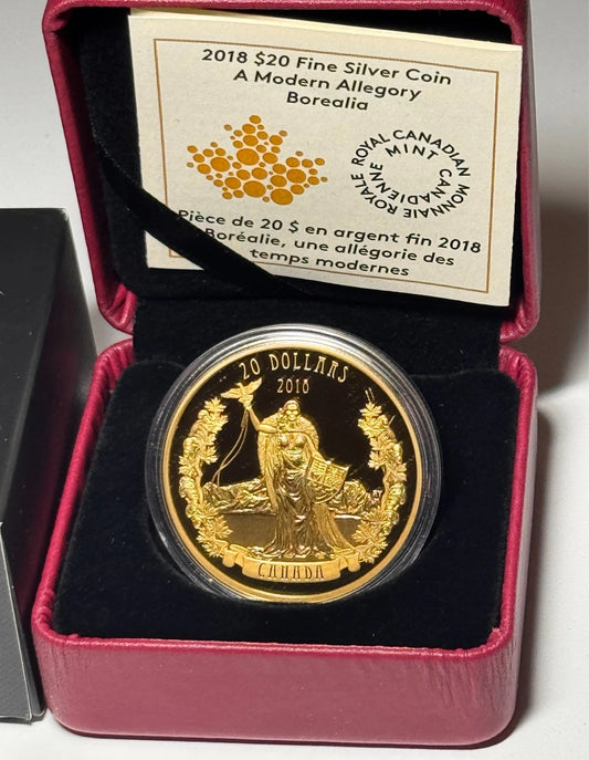 2018 Canada $20 A Modern Allegory : Borealia - Pure Silver Coin