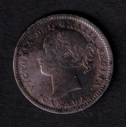 Canada 1898 10c Ten Cent Silver Coin Queen Victoria F Obv#6 .925 Silver