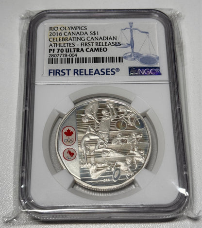 Canada 2016 Celebrating Canadian Athletes $20 .999 Silver NGC Certified PF-70