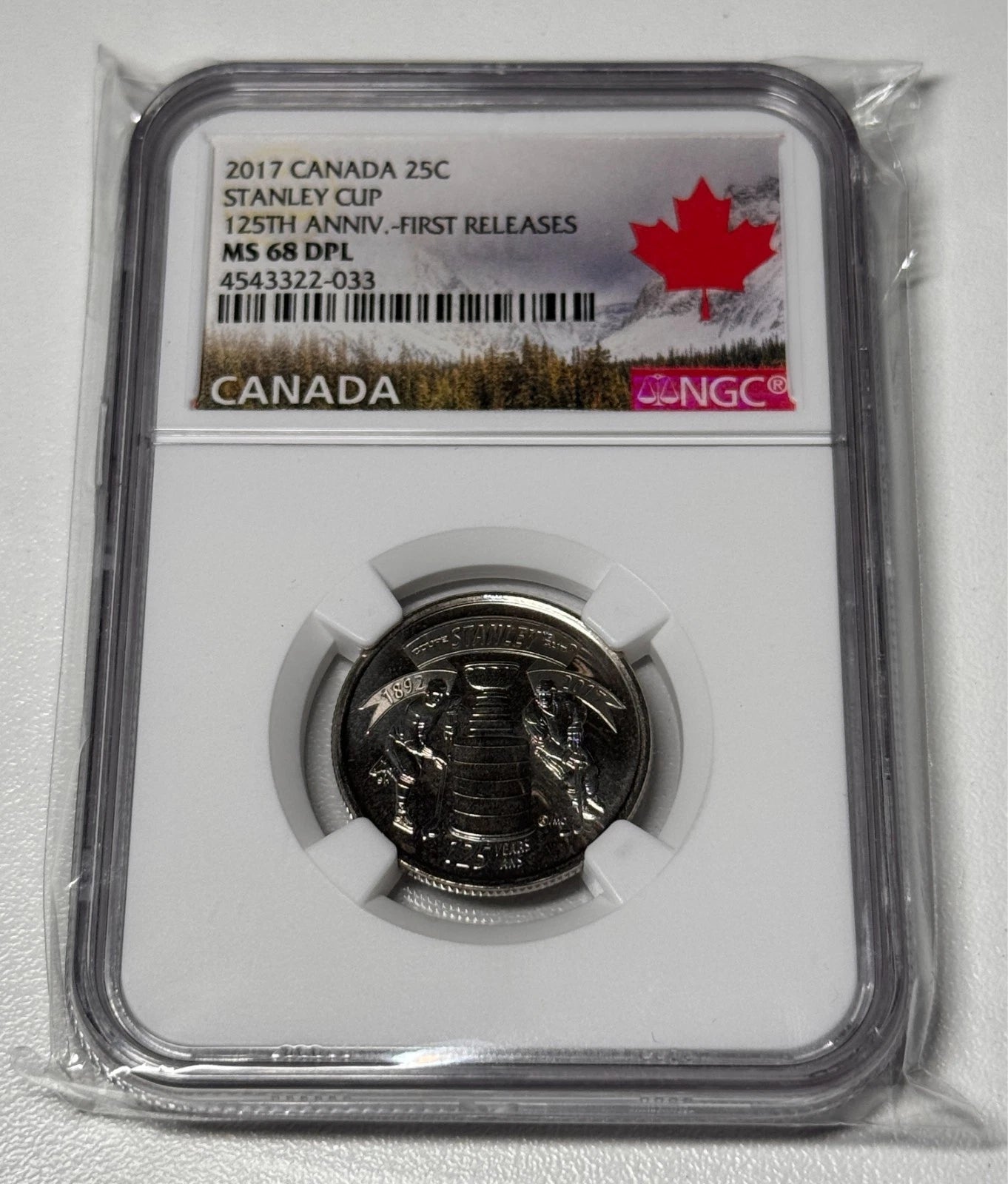 Canada 2017 25c 125th Ann Of The Stanley Cup First Releases NGC MS68 Coin RARE