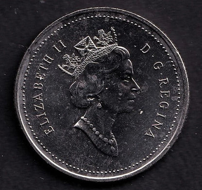 Canada 1991 25c Twenty Five Cent Coin Queen Elizabeth II Proof Like