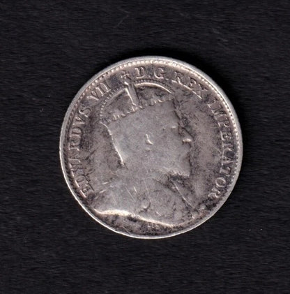 Canada 1902H 5c Five Cent Silver Coin King Edward VII F Fine .925