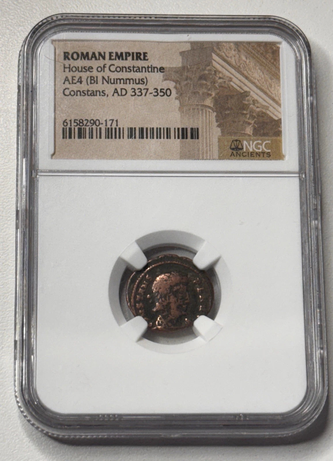 NGC Ancients Constans AD 337-350 Roman Empire AE4 (BI Nummus)