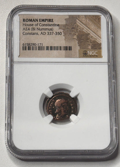 NGC Ancients Constans AD 337-350 Roman Empire AE4 (BI Nummus)