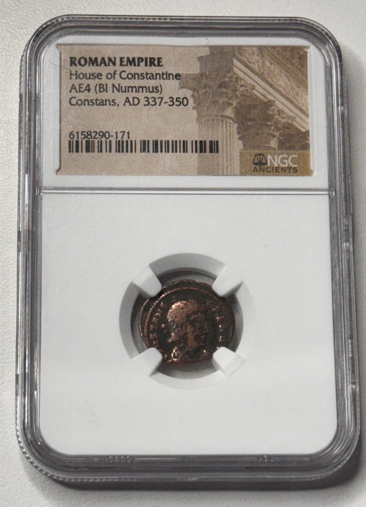 NGC Ancients Constans AD 337-350 Roman Empire AE4 (BI Nummus)