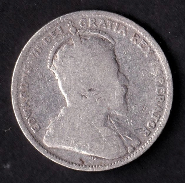 Canada 1904 25c Twenty Five Cent Silver Coin King Edward VII G Good .925 Silver