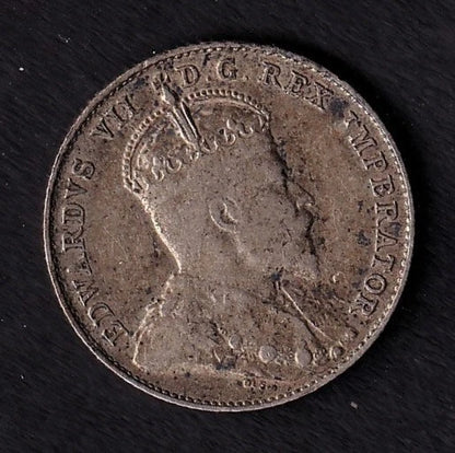 Canada 1907 10c Ten Cent Silver Coin King Edward VII Very Fine .925 Silver
