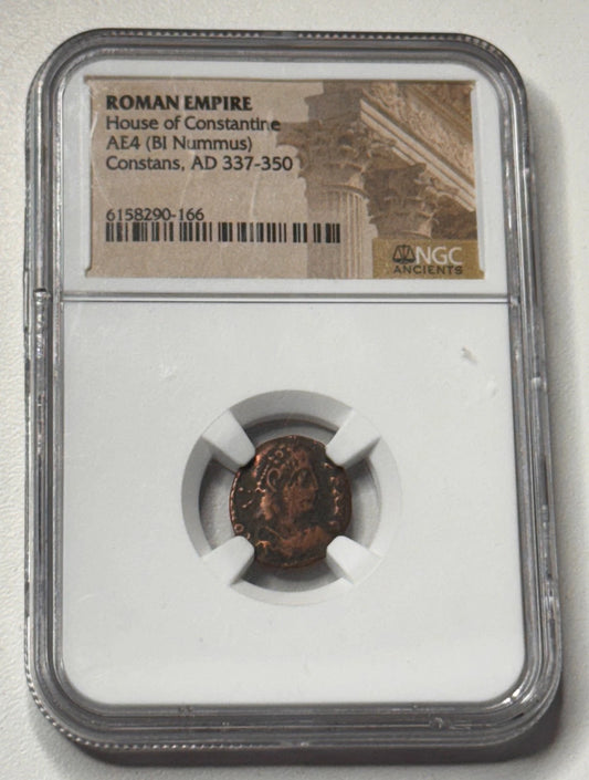Constans AE4 BI Nummus AD 337-350 NGC Ancient Roman Empire House of Constantine