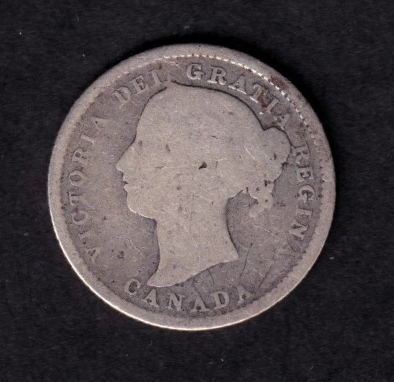 Canada 1888 10c Ten Cent Silver Coin Queen Victoria .925 Silver