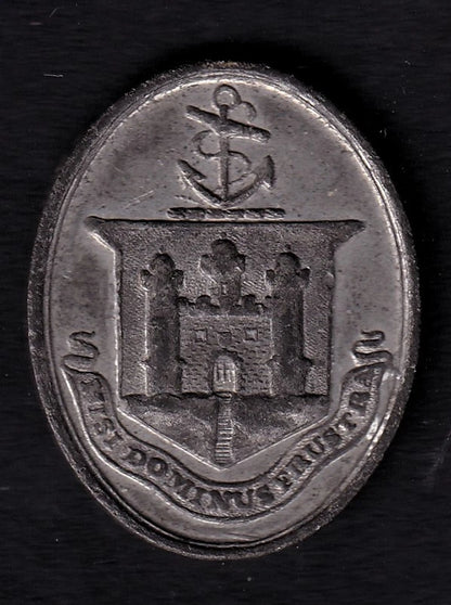 1837 Scottish Communion Token – ‘LL D.G.’ Inscription – Castle and Anchor Design - cscoinsnbanknotes