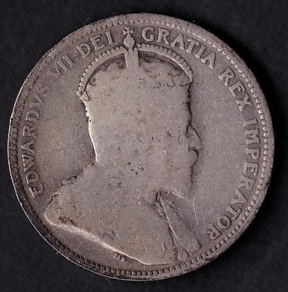 Canada 1904 25c Twenty Five Cent Silver Coin King Edward VII V .925 Silver G