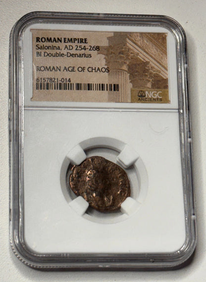 Salonina BI Double Denarius AD 254-268 NGC Ancient Roman Age of Chaos Coin