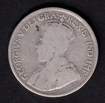 Canada 1915 25c Twenty Five Cent Silver Coin King George V G Good .925 Silver