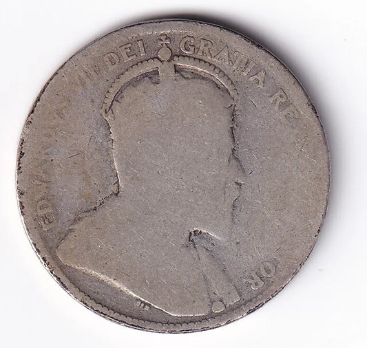 1904 Canada Silver Quarter 25 Twenty Five Cent Piece King Edward Semi Key